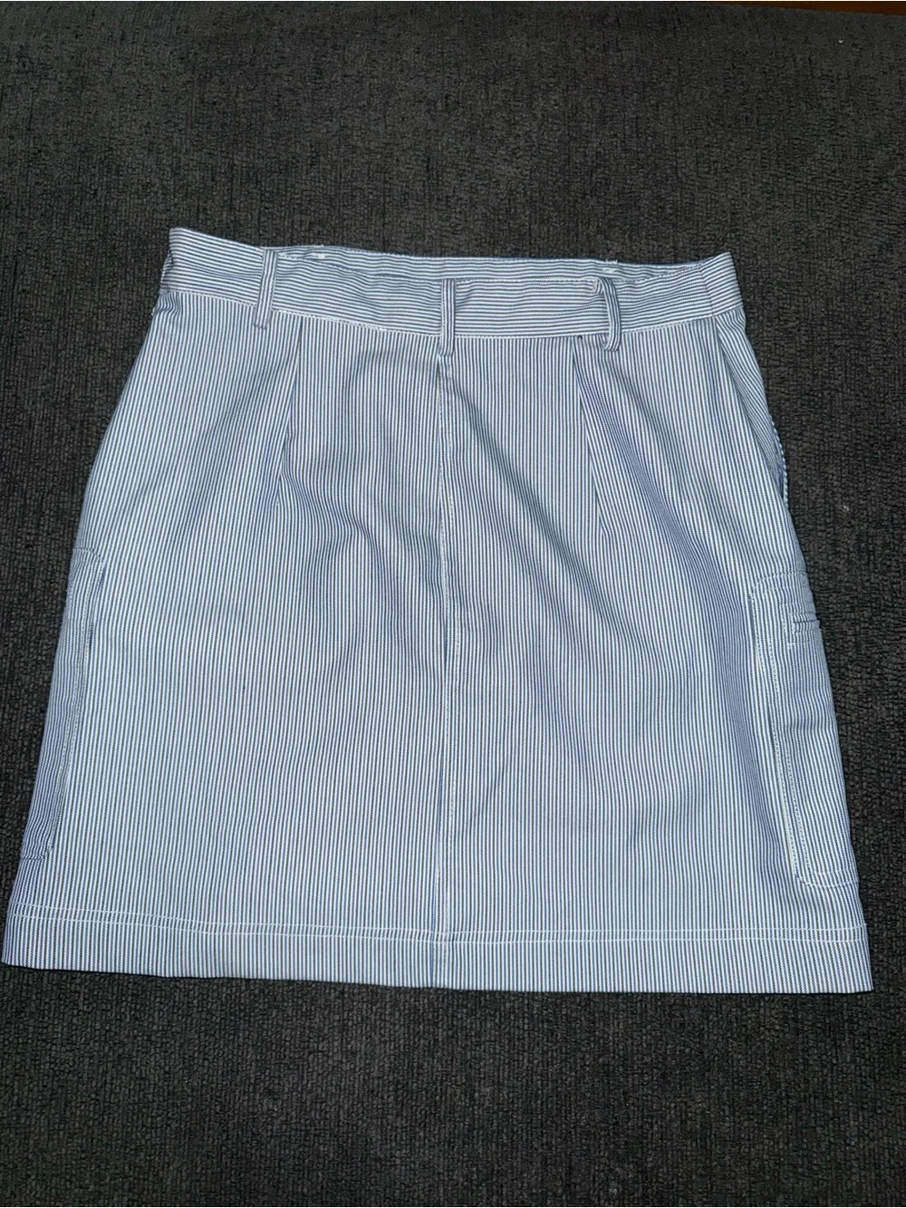 Tahari Blue White Pinstripe Utility Pocket Skort Skirt Size 6 Preppy Coastal - Picture 3 of 8